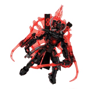 马桶人积木三体宇宙猩红烈焰音响王泰坦音响人拼装手办玩具机甲男
