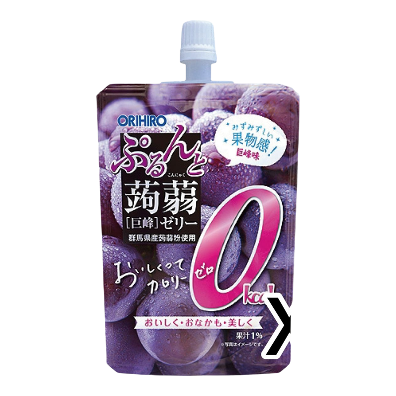 ORIHIRO香港进口日本0Kcal巨峰提子葡萄味吸吸蒟蒻啫喱布丁130g*3