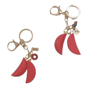 潮汕文创木制胜杯挂件小红书同款挂饰闽南迷你圣杯钥匙扣可拆卸茭