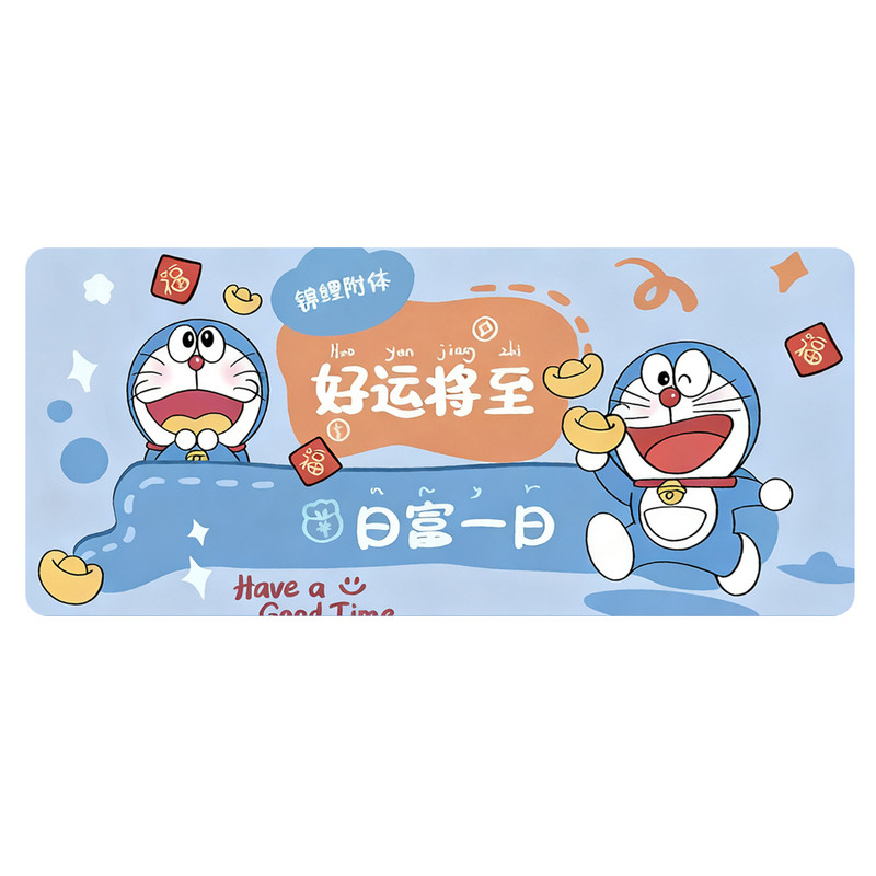 哆啦A梦鼠标垫女生可爱超大加厚办公桌垫键盘垫动漫电竞游戏垫