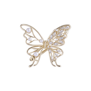 法式蝴蝶耳边发夹2024新款高级感仙气森系发卡女珍珠侧边夹子头饰