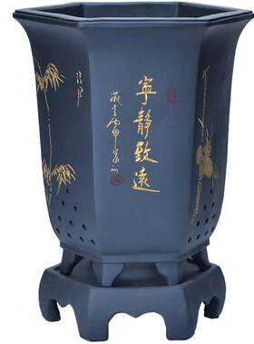 大德号六方直口兰草接水托盘花盆