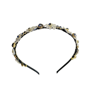 iu德鲁纳酒店李智恩同款复古镶钻树叶发箍韩国压发发卡洗脸头箍女