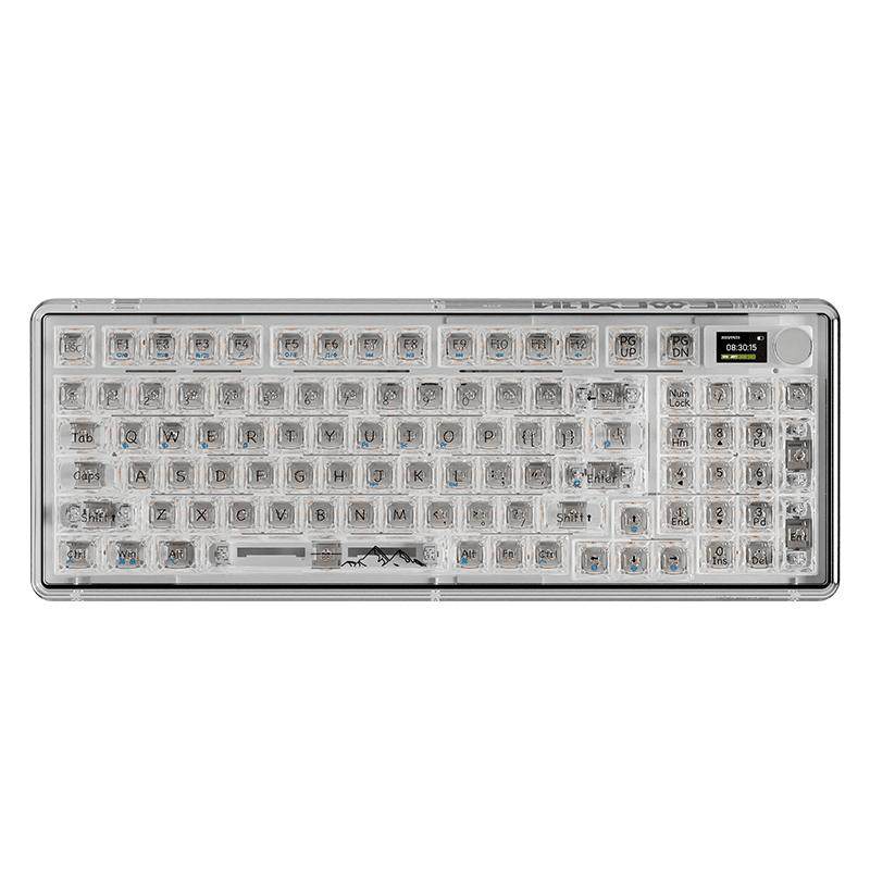 前行者V99无线透明机械键盘女生办公蓝牙游戏电竞高颜值鼠标套装