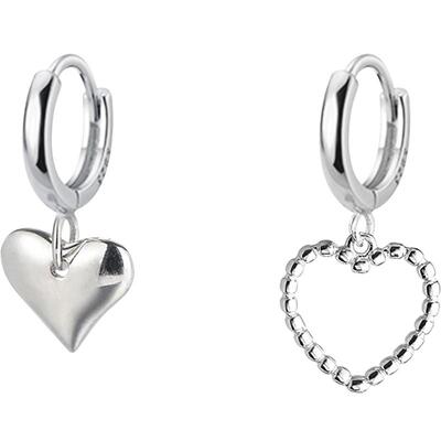 小众简约不对称桃心耳环