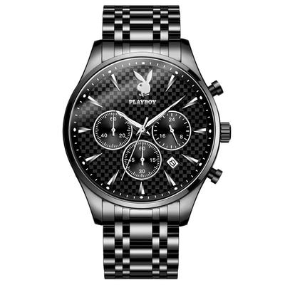 花花公子多功能大表盘石英表