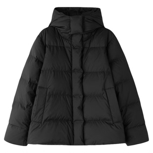 FANLE STUDIOS意大利环保面料95白鹅绒立领可拆卸连帽短款羽绒服