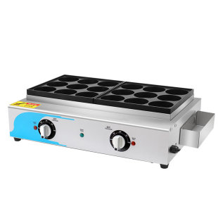 鸡蛋汉堡机商用电热款摆摊18孔红豆饼机蛋堡机燃气不粘锅车轮饼机