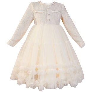 女童连衣裙秋冬2025新款洋气儿童冬装裙子小女孩小香风冬季公主裙