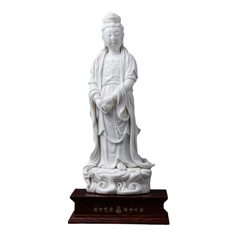 戴玉堂苏友德陶瓷摆件《立云飘带观音菩萨像》佛像供奉家用艺术品