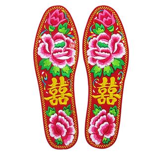 手工纯棉布鞋垫红黄结婚鞋垫刺绣花鞋垫除臭吸汗男女成品包邮