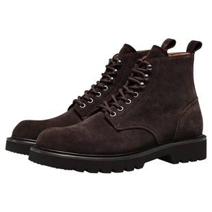 Truffaut马丁靴男款翻毛皮反绒高帮皮鞋工装靴真皮厚底沙漠短靴冬