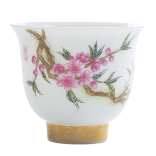 陶瓷茶具康熙五彩十二花神杯故宫个人品茗杯功夫茶杯套装送礼家用