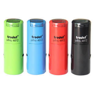 trodat卓达4612回墨印章姓名章翻转卡通可爱小印章万次章老师鼓励奖励章合格检验章定做小圆章奶茶店积分卡章