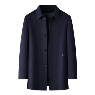 [70%羊毛/90%鹅绒]梦特娇男士羊毛呢大衣秋冬中长款两穿外套保暖J