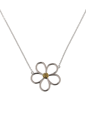 轻装通勤搭配法式线条花朵短项链