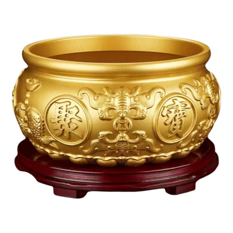 纯铜聚宝盆摆件装饰品