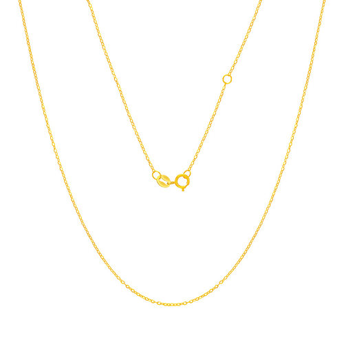 水贝黄金官方旗舰店18K项链O字链百搭玫瑰金锁骨链金饰礼物送女友