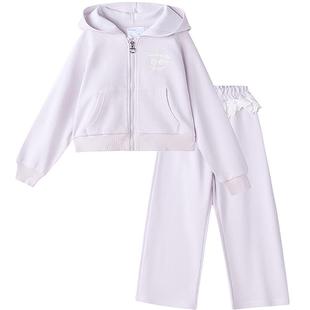 笛莎官旗童装女童运动套装2025春秋季新款大童女孩儿童洋气两件套