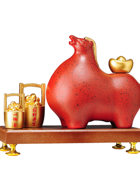 中式马上有钱陶瓷工艺品摆件