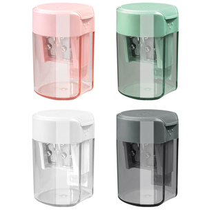 晨光双孔卷笔刀转笔削笔刀儿童小学生专用迷你小型便携式大孔三角特粗洞洞粗铅笔削笔器大口径自动铅笔刀手动