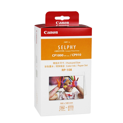 佳能RP-108相纸6英寸kp相片纸CP1300 1500色带CP1200照片纸CP910炫飞热升华热转印打印机原装A6六彩色像片纸