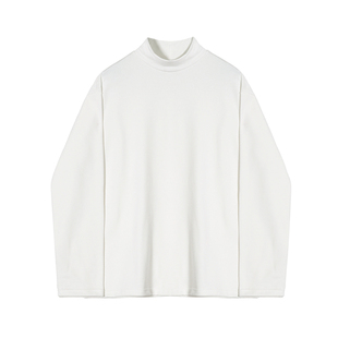 MRCYC高领长袖T恤男士秋冬季韩系宽松潮流加厚百搭纯棉纯色体恤衫