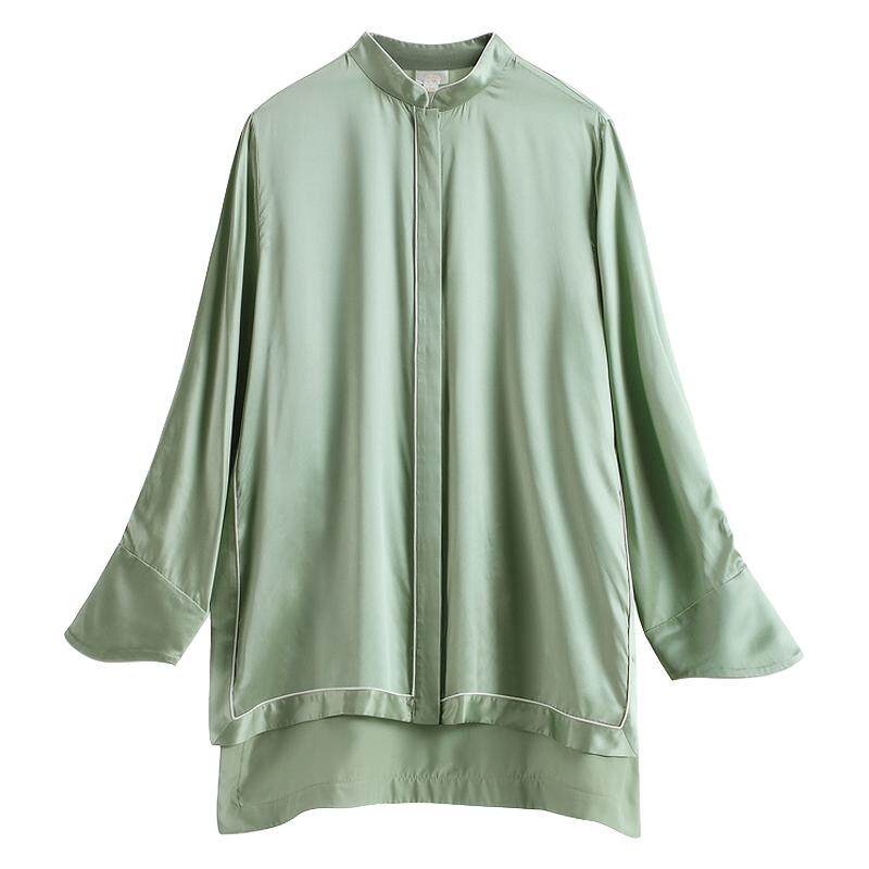 丝侬春夏立领衬衫家居服真丝睡衣