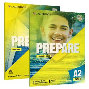 2020考纲 Prepare A2 Level 3 剑桥出版社Cambridge考试KET备考 学生书+练习册新版第二版带电子音频原版进口考试冲刺教辅资料