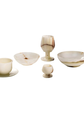 本墨 中古风玉石葡萄玉石碗装饰摆件样板房售楼处酒店艺术摆件