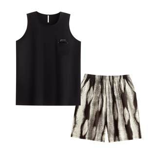 悦内睡衣男款夏季夏天莫代尔无袖背心短裤家居服男士高级感可外穿
