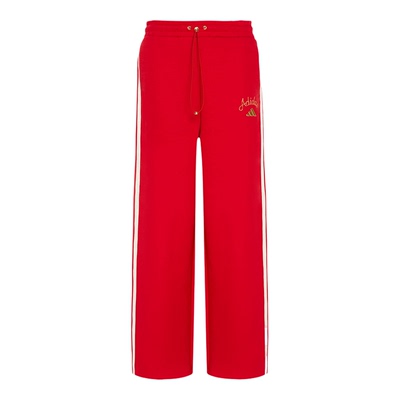 Adidas/阿迪达斯正品2025冬季款女士日常针织高腰阔腿长裤KH2702