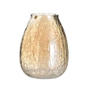 特大号 轻奢琉光冰花玻璃花瓶透明花器 美式家居装饰干花插花摆件