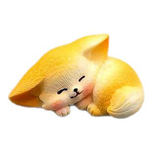 仿真动物模型卡通可爱耳廓狐小号狐狸玩偶微景观摆件树脂桌面饰品