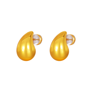 999纯银金银色水滴耳钉女高级感轻奢耳环2026年新款爆款气质耳饰