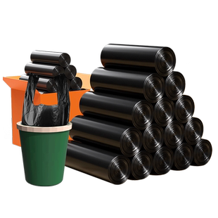 汉世刘家垃圾袋家用加厚中大号黑色手提背心式拉圾袋批发大塑料袋