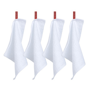 白色小方巾纯棉20*20宝宝擦嘴擦手正方形小毛巾带挂钩幼儿园手帕