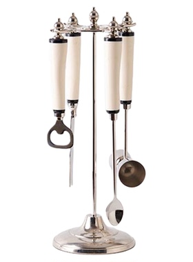 印度进口米白牛骨手柄开瓶器套装