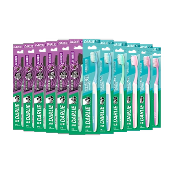 DARLIE好来(原黑人)牙刷细毛护龈炭丝深洁软毛成人勤换12支装实付17.9元到手包邮