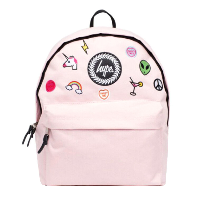 JUST HYPE男女学院印花双肩包森系高中学生书包小清新休闲背包潮