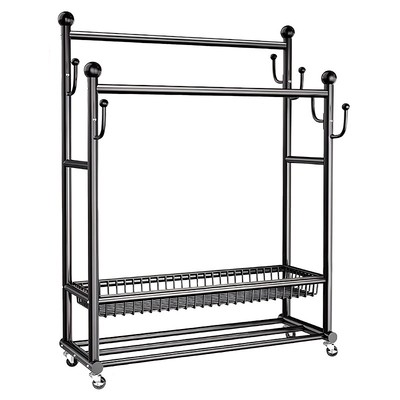 日本压不弯の双杆落地挂衣架