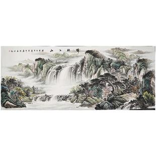 小八尺客厅山水装饰画纯手绘水墨国画办公室手画真迹秦喜聪00002