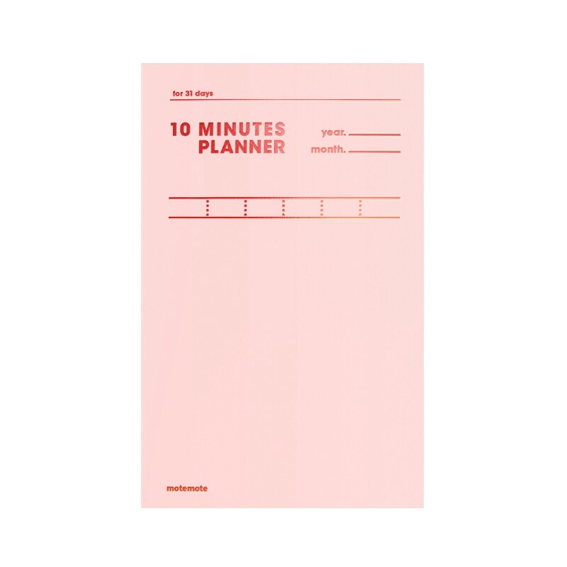 韩国motemote学习手帐10mins31days时间轴线装笔记本工作学习计划