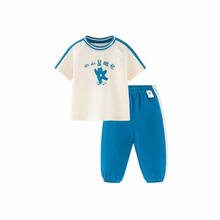 [凉感抑菌]迷你巴拉巴拉短袖套装男女童宝宝运动t恤长裤夏季新款
