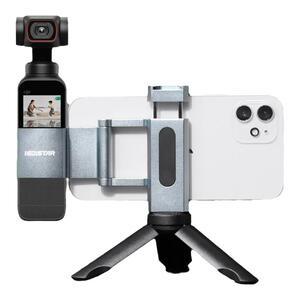 适用大疆osmo pocket2配件口袋灵眸手机固定支架三脚架可延长自拍杆桌面手机相机夹稳定器便携拓展补光灯支架