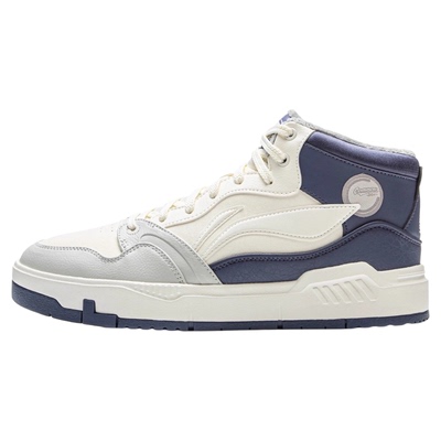 李宁板鞋男鞋高帮加绒保暖棉鞋