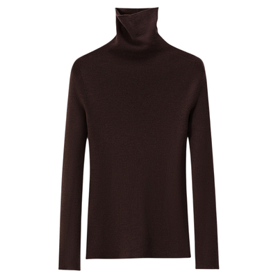 套头修身羊毛+桑蚕丝高领打底衫