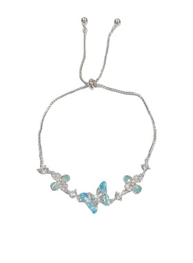 Yuffoni甜美气质蓝色蝴蝶手链