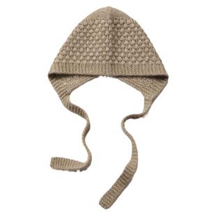 SUCHU素雏 立体手工针织萝莉菠萝帽保暖加厚羊绒帽秋冬小辫护耳帽