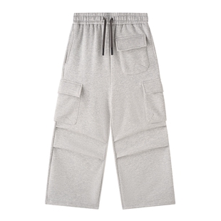 ei童装儿童加绒保暖裤子2025冬装新款男女童休闲运动工装直筒裤